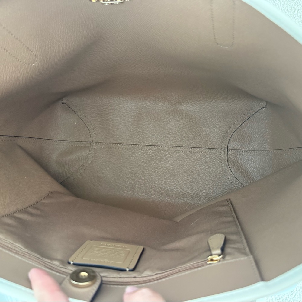 Coach Khaki & Chalk Signature Canvas Tote - Picture 5 of 10